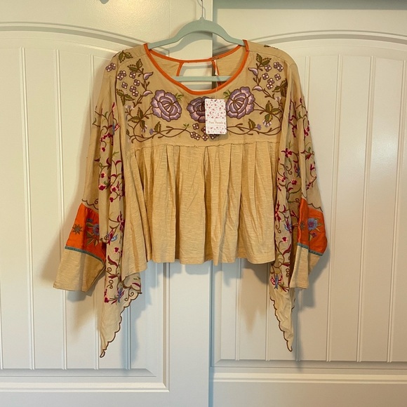 Free People Tops - NWT Free People Waiting On A Sunny Day Top Embroidered Birds Size medium